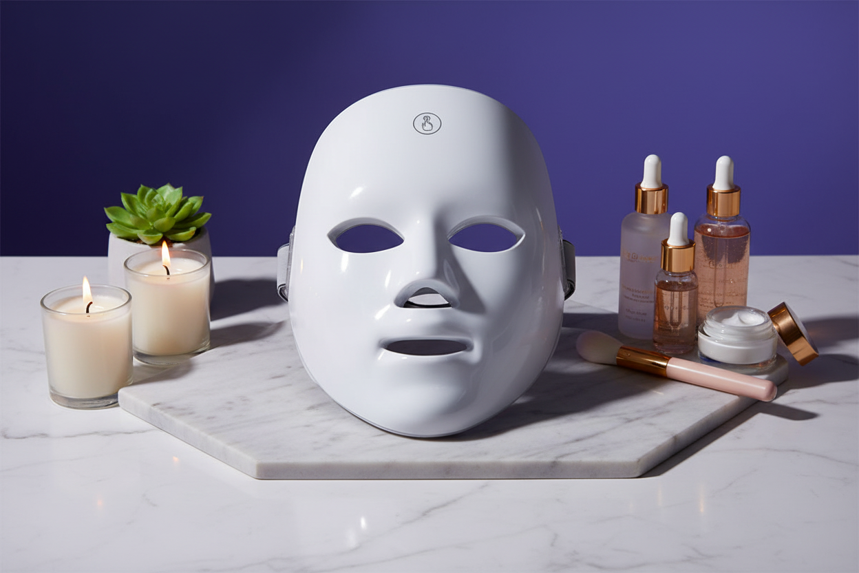 Vealyra Pro LED Face Mask - Marble Flat Lay 3:2